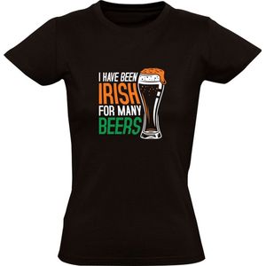 I have been Irish for many beers Dames T-shirt |St. Patrick's Day | Bier | Alcohol  | Drank | Kroeg | Feest | Zwart