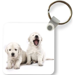 Sleutelhanger - Uitdeelcadeautjes - Portret van Golden Retriever puppy's - Plastic