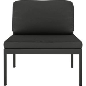 The Living Store Loungeset Modulair Aluminium - Antraciet - 60 x 60 x 38 cm - Inclusief kussens Loungeset - Aluminium Lounge Set - Buitenlounge - Tuinset - Loungemodule - Tuinmeubel - Terrasstoel - Comfortabel