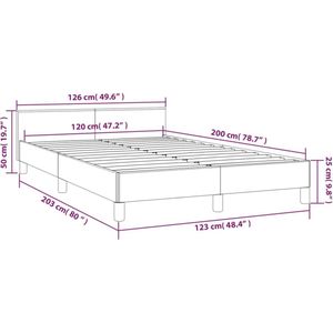 vidaXL - Bedframe - zonder - matras - 120x200 - cm - stof - donkerbruin