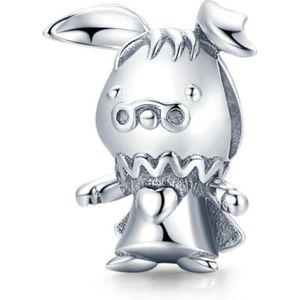 Zilveren bedel Prins konijn