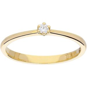 Glow ring met diamant solitaire - 1-0.05ct G/SI - geelgoud 14kt - mt 54