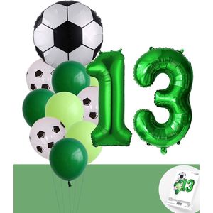 Voetbal Verjaardag * Ballonnen Set 13 Jaar * Hoera 13 Jaar * Jarig Voetbal * Voetbal Fan * Snoes * 80 CM * Voetbal Versiering * Birthday