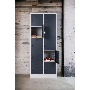 Furni24 Lockerkast locker waardevolle spullen locker 190 cm x 80 cm x 45 cm antracietgrijs RAL 7016