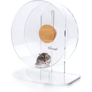 Stille oefenwiel hamster - dubbellager stil draaiende acryl loopwiel voor dwerghamsters - gerbils - muizen - deegus - kleine dieren (S)