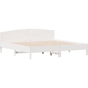 vidaXL-Bedframe-met-hoofdbord-massief-grenenhout-wit-200x200-cm