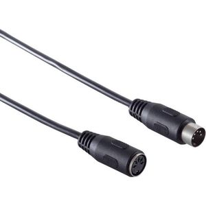 DIN 5-pins audio verlengkabel / zwart - 2,5 meter