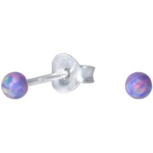 La Rosa Princesa Zilveren Mini Opaal Oorbellen 3mm | Paars