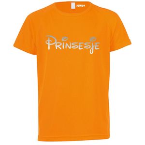 T-shirt kinderen Prinsesje | koningsdag kinderen | oranje t-shirt | Oranje | maat 104