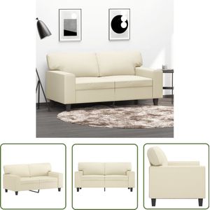 vidaXL Tweezitsbank - 120 cm - Kunstleer - Crème Tweezitsbank - Sofa - Creme Kleuren - Kunstleder - Salon