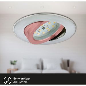 Briloner Leuchten - LED-inbouwlampen, set van 3, plafondlampen, dimbaar, draaibaar, elk 6,5 watt, elk 570 lumen, 3.000 K, IP23, aluminiumkleurig,