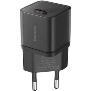 Baseus GaN5S USB-C Snellader | 20W Power Delivery Adapter | Telefoon Oplader | Fast en Quick Charge | Zwart