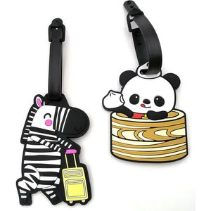 Panda Zebra Bagagelabels - kleurrijke en handige identificatie - 2 stuks