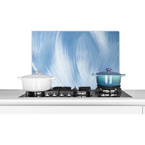 Spatscherm keuken 70x50 cm - Kookplaat achterwand Blauw - Acrylverf - Design - Muurbeschermer - Spatwand fornuis - Hoogwaardig aluminium