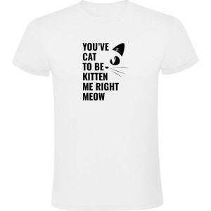 You've cat to be kitten me right meow - You've got to be kidding me right now Heren T-shirt - kat - dieren - huisdier - schattig - poes - grapje - lol - lachen - sarcasme - engels - woordgrap - humor - grappig