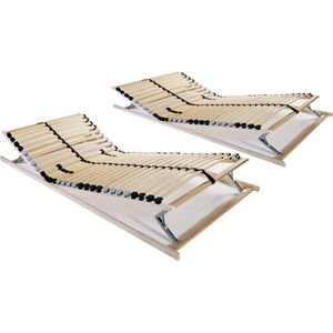 vidaXL - Lattenbodems - 2 - st - met - 28 - latten - 7 - zones - 70x200 - cm