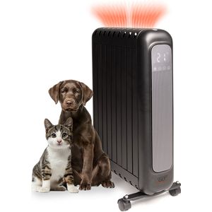 QLT Elektrische Kachel met App Bediening, Thermostaat en Timer – Convectorkachel – Olievrije Radiator met Wielen en Wandoptie – Tot 20m² – Zwart