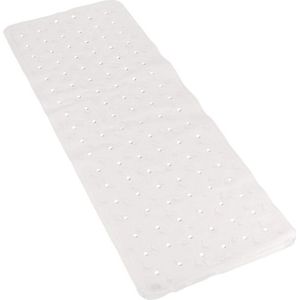 Witte anti-slip badmat 35 x 97 cm rechthoekig - Badkuip mat - Grip mat voor in douche of bad
