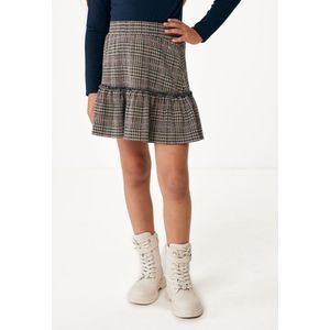 Check Rok With Ruffle Meisjes - Navy - Maat 98-104