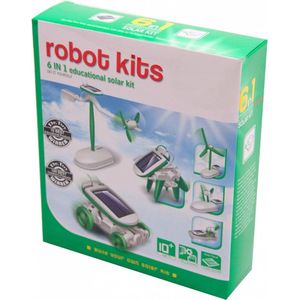 6-in-1 Mini Solar Robot Kit | Leerzaam Bouwpakket | Zonnecel kit | Maak je eigen object op zonne energie |