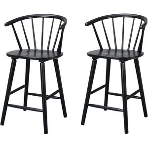 Rowico Home Carmen houten spijlen barkruk zwart - 65 cm - set van 2