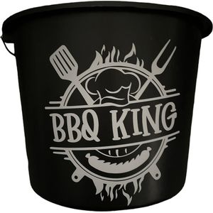 Cadeau Emmer - BBQ King - 12 liter - zwart - cadeau - geschenk - gift - kado - surprise