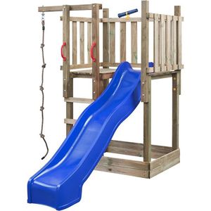 Swing King speeltoren hout met glijbaan Mario 104cm - blauw