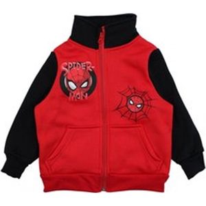 Spiderman jas - vest - sweater - rood - zwart - maat 98 - 3 jaar
