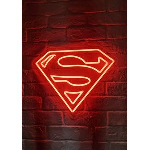 OHNO Neon Verlichting Superman - Neon Lamp - Wandlamp - Decoratie - Led - Verlichting - Lamp - Nachtlampje - Mancave - Neon Party - Kamer decoratie aesthetic - Wandecoratie woonkamer - Wandlamp binnen - Lampen - Neon - Led Verlichting - Oranje