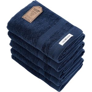 PandaHome - Handdoeken Set - 5-delig - 5 Handdoeken 50x100 cm - 100% Katoen - Blauwe Handdoek - Gastendoekjes