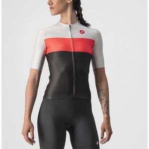 Castelli Fietsshirt Korte Mouwen Dames Zwart Roze - AERO PRO W JERSEY LIGHT BLACK BRILLIANT PINK SILVER GRAY-M