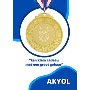 Akyol - uil medaille goudkleuring - Uil - familie vrienden - cadeau