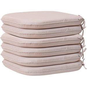 Inovra ® Comfortabele en Stijlvolle Zitkussens voor Diverse Stoelen - Set van 6 in Beige