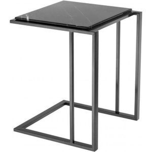 Eichholtz - Cocktail Side Table - Strak zwart afgewerkt frame  - Elegant zwart marmeren blad