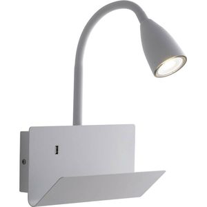 Fan Europe Gulp - Flexibele arm leeslamp USB wandhouder, wit, GU10