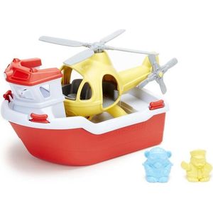 Speelgoed reddingsboot met helicopter - Green Toys