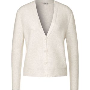 Street One LTD QR v-neck cardigan Dames Vest - cream white melange - Maat 36