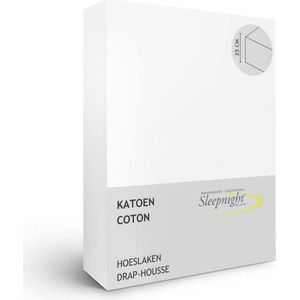 Sleepnight Hoeslaken - Katoen - (hoekhoogte 25 cm ) blanc - B 200 x L 200 cm - Lits-jumeaux extra breed - Geschikt voor Standaard Matras - 798576-B 200 x L 200 cm
