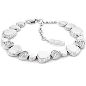 Calvin Klein CJ35000220 Dames Armband - Schakelarmband - Sieraad - Staal - Zilverkleurig - 10 mm breed - 18 cm lang