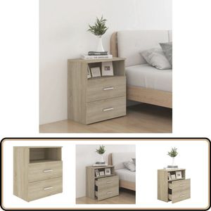 vidaXL Nachtkastje Sonoma Eiken 50x32x60 cm Nachtkastje - Bedkastje - Salontafel - Meubilair - Houten Kast