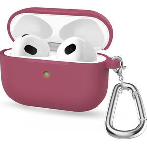 Mobigear - Hoesje geschikt voor Apple AirPods 3 Hoesje Flexibel Siliconen | Mobigear Classic - Bordeaux Rood