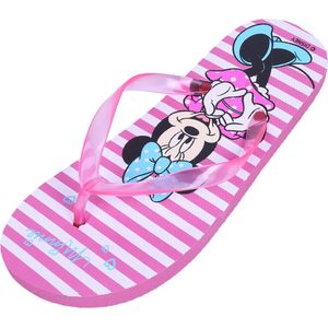 Roze-witte gestreepte teenslippers Minnie Mouse Disney 32-33 EU