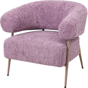 Fauteuil Zola in stof plush lila