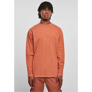 Urban Classics - Heavy Oversized Garment Dye Longsleeve shirt - M - Oranje