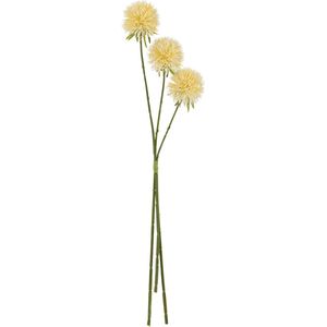 J-Line bloem Allium 3 Stuks - kunststof - lichtgeel - large - 12 stuks