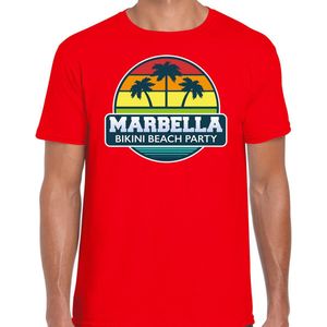 Marbella zomer t-shirt / shirt Marbella bikini beach party voor heren - rood - Marbella beach party outfit / vakantie kleding / strandfeest shirt XXL