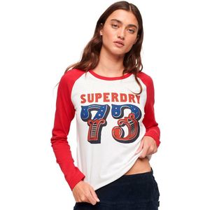Superdry Vintage Americana Lange Mouwen Ronde Nek T-shirt Rood XS Vrouw