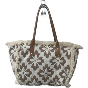 HS Summer Bloom Shopper – Grote Zomertas met Bloemenprint & Franjes – 50x30x15 cm