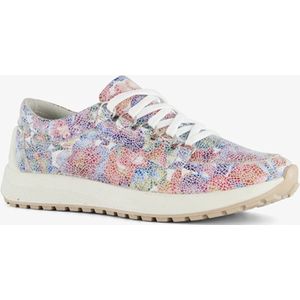 Hush Puppies leren dames sneakers bloemenprint - Wit - Uitneembare zool - Maat 38