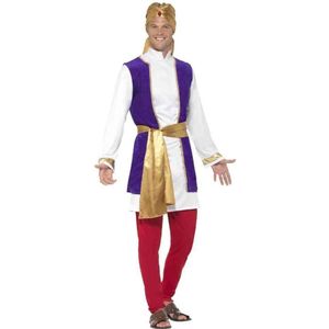 Smiffy's - 1001 Nacht & Arabisch & Midden-Oosten Kostuum - Koninklijke Arabische Man Rood Paars Goud Kostuum - Rood, Paars, Goud - Medium - Carnavalskleding - Verkleedkleding